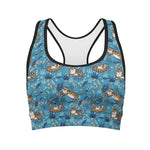 Cartoon Tiger Pattern Print Women's Sports Bra