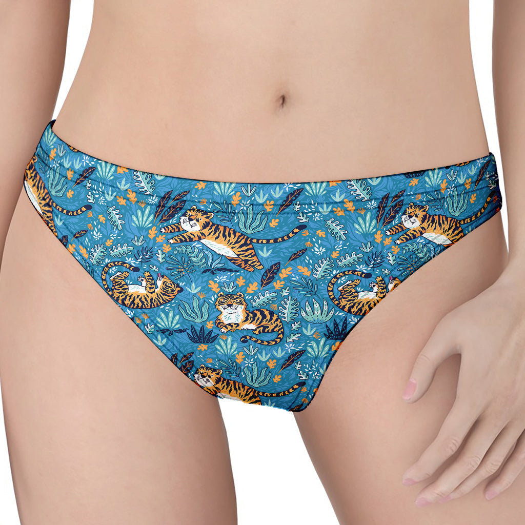 Cartoon Tiger Pattern Print Women's Thong