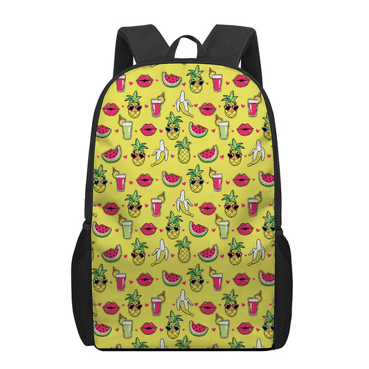 Cartoon Tropical Pattern Print 17 Inch Backpack