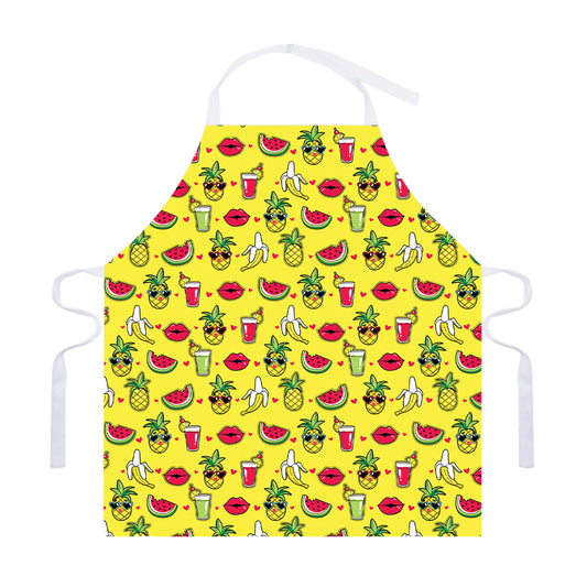 Cartoon Tropical Pattern Print Adjustable Apron