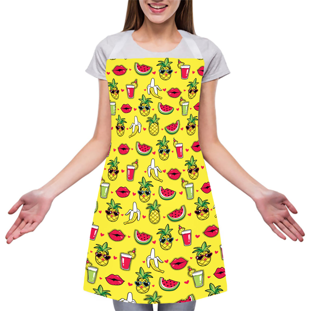 Cartoon Tropical Pattern Print Adjustable Apron