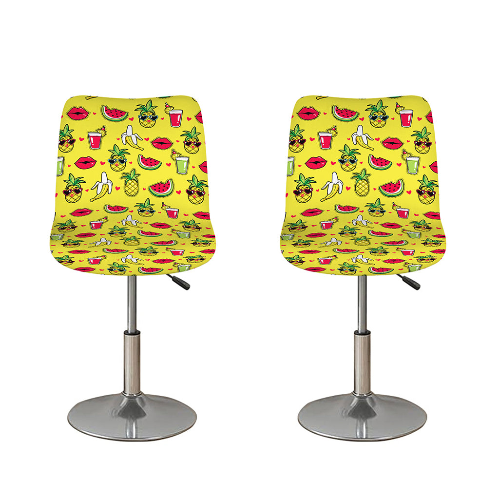 Cartoon Tropical Pattern Print Bar Stool Covers