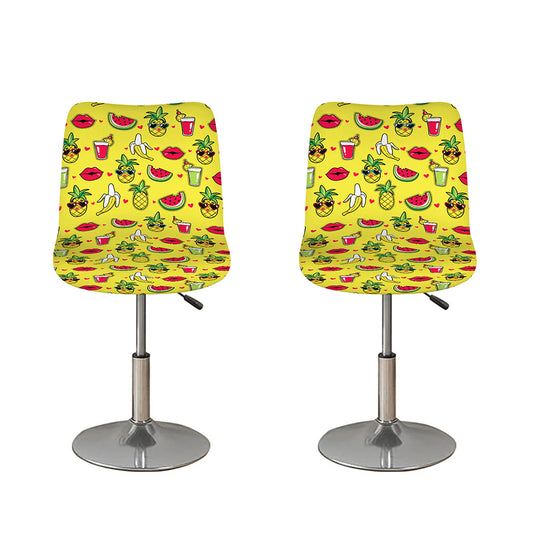 Cartoon Tropical Pattern Print Bar Stool Covers