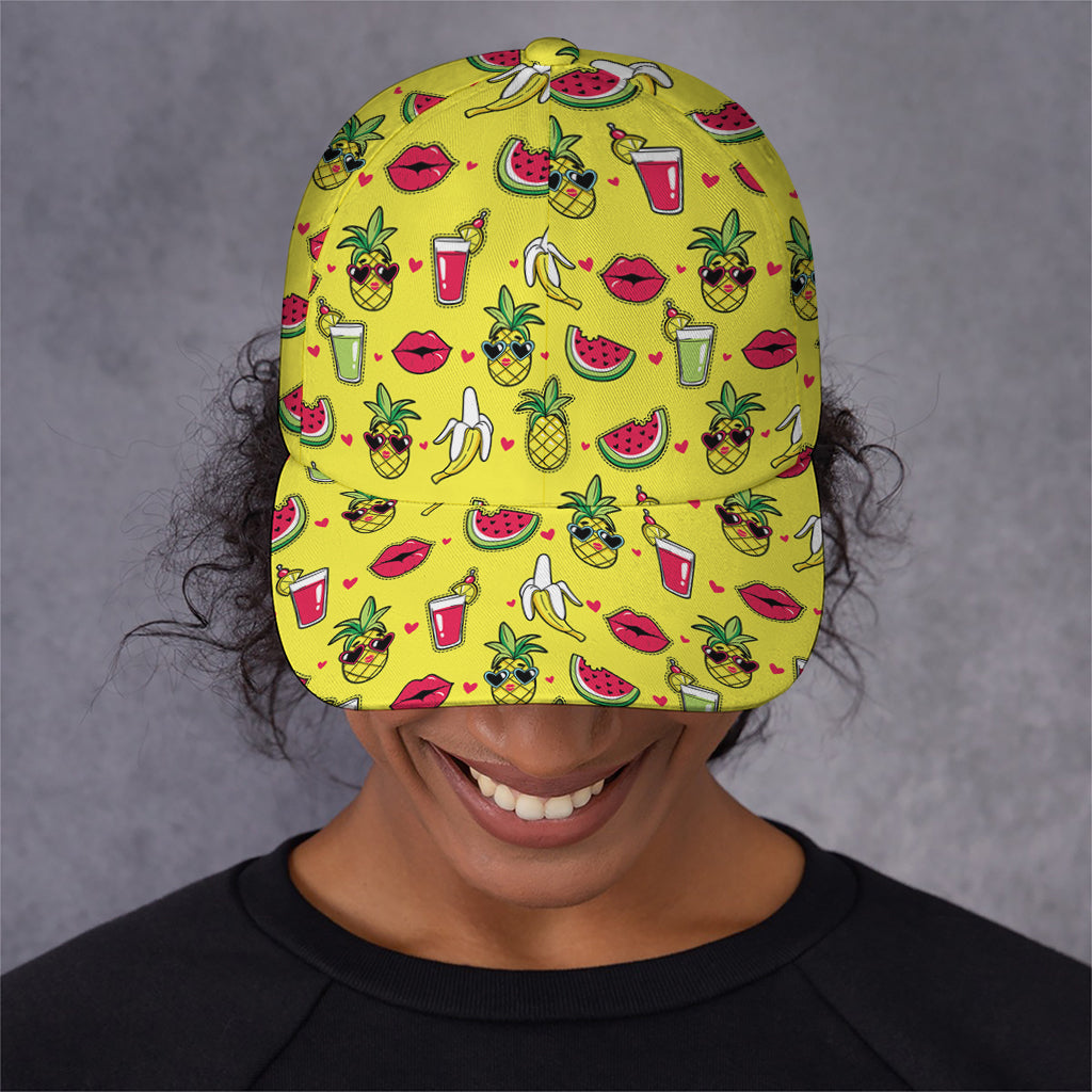 Cartoon Tropical Pattern Print Baseball Cap