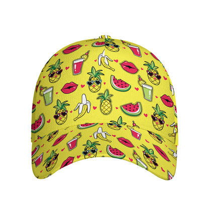 Cartoon Tropical Pattern Print Baseball Cap