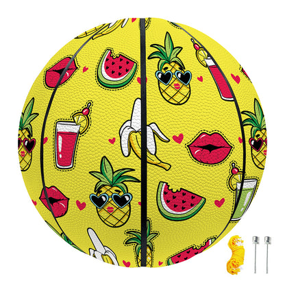Cartoon Tropical Pattern Print Basketball