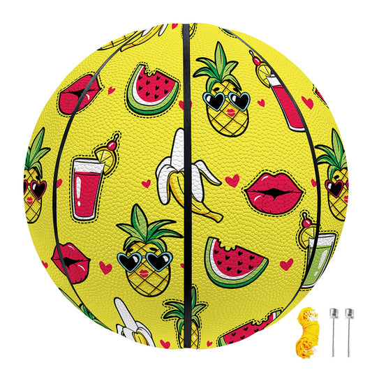 Cartoon Tropical Pattern Print Basketball