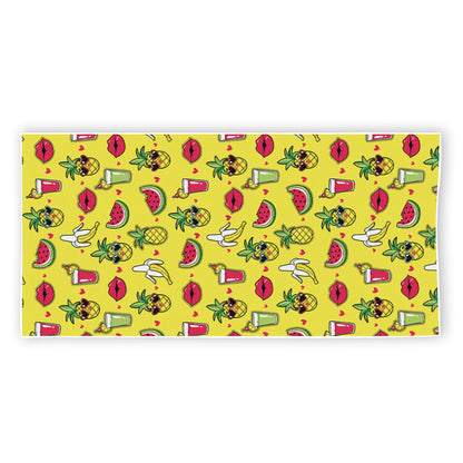 Cartoon Tropical Pattern Print Beach Towel