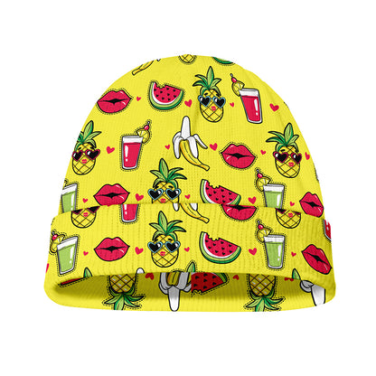 Cartoon Tropical Pattern Print Beanie