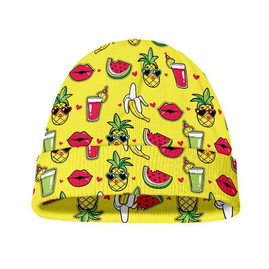Cartoon Tropical Pattern Print Beanie