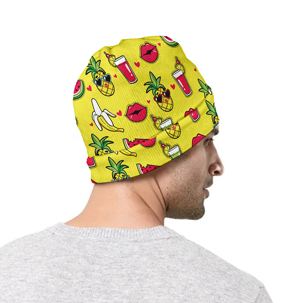Cartoon Tropical Pattern Print Beanie