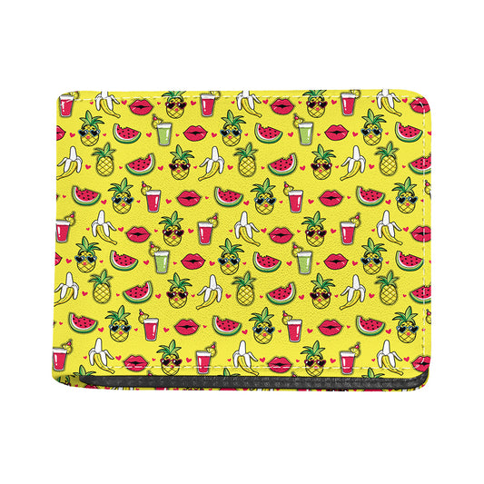 Cartoon Tropical Pattern Print Bifold Wallet