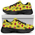 Cartoon Tropical Pattern Print Black Chunky Shoes