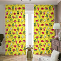 Cartoon Tropical Pattern Print Dimout Pencil Pleat Curtains