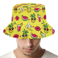 Cartoon Tropical Pattern Print Bucket Hat