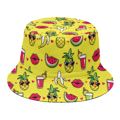 Cartoon Tropical Pattern Print Bucket Hat