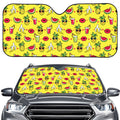 Cartoon Tropical Pattern Print Car Windshield Sun Shade