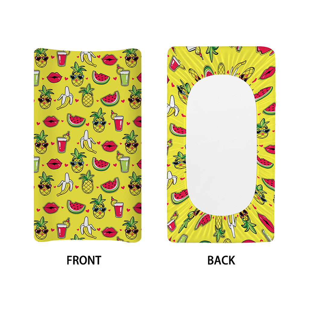 Cartoon Tropical Pattern Print Changing Pad Cover