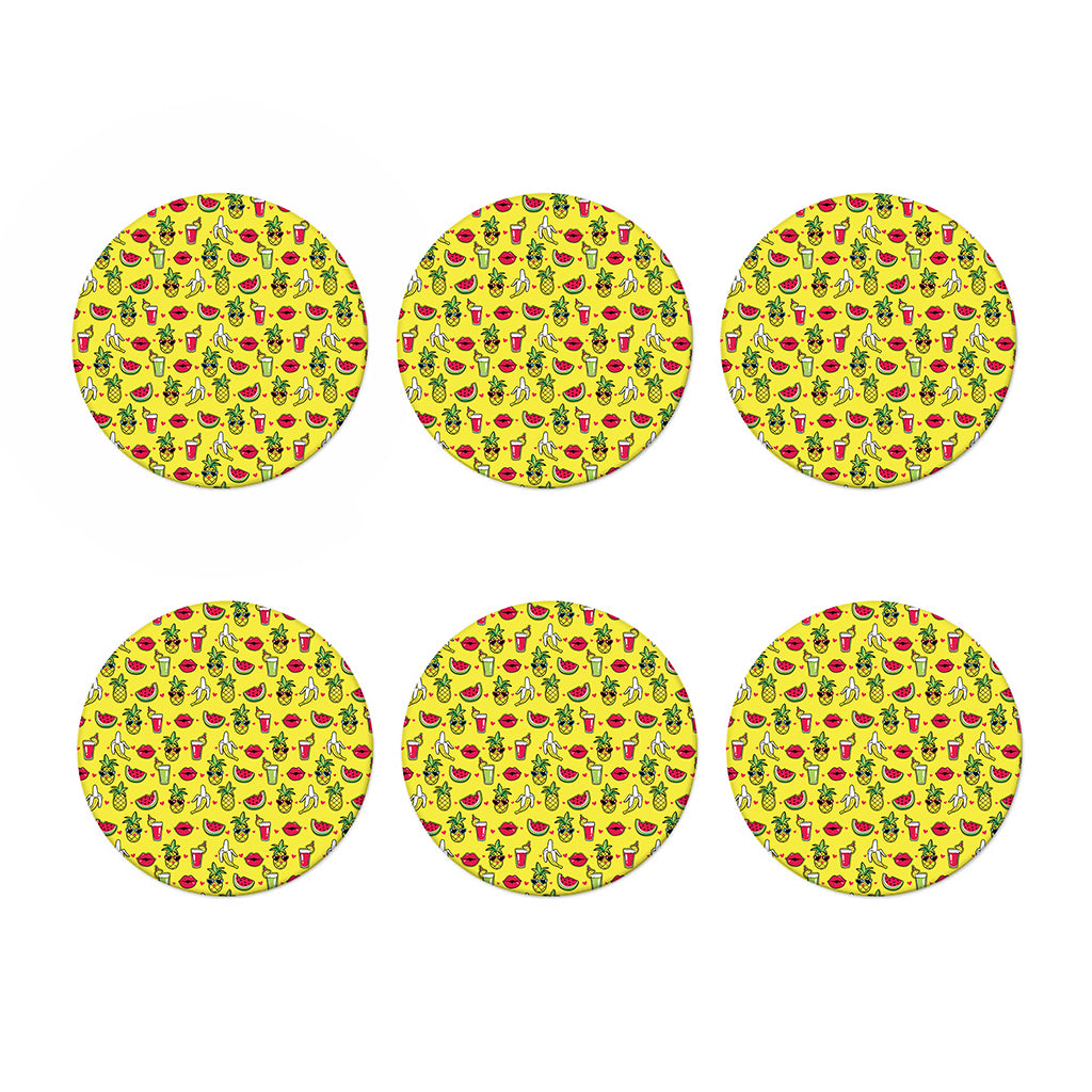 Cartoon Tropical Pattern Print Coaster Set