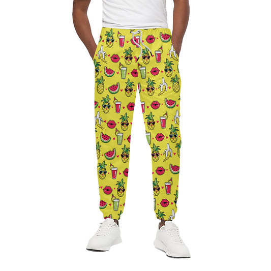 Cartoon Tropical Pattern Print Cotton Pants