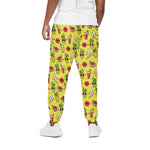 Cartoon Tropical Pattern Print Cotton Pants