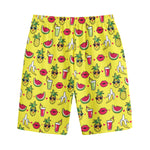 Cartoon Tropical Pattern Print Cotton Shorts