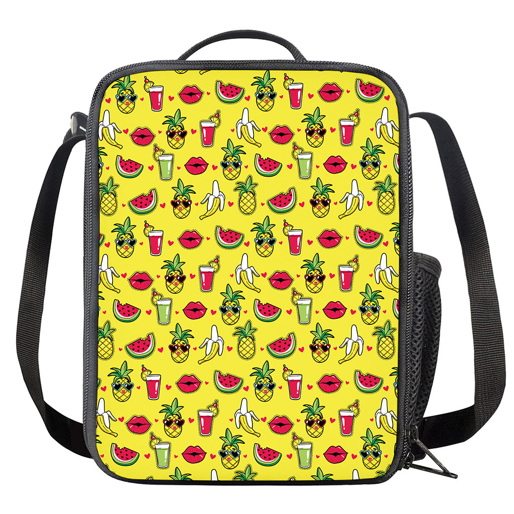 Cartoon Tropical Pattern Print Crossbody Lunch Bag