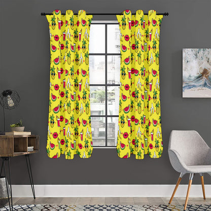 Cartoon Tropical Pattern Print Curtain