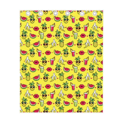 Cartoon Tropical Pattern Print Curtain