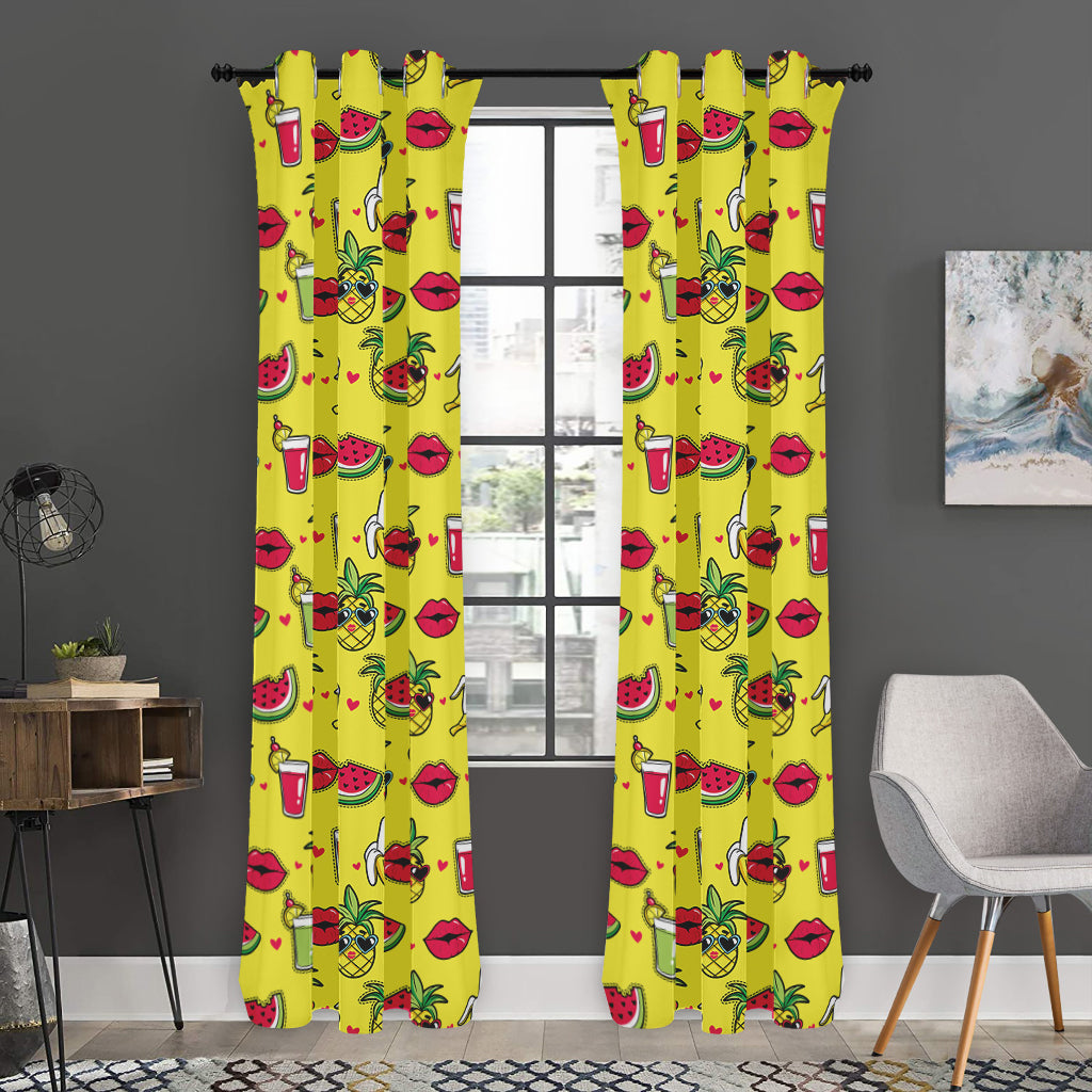 Cartoon Tropical Pattern Print Curtain