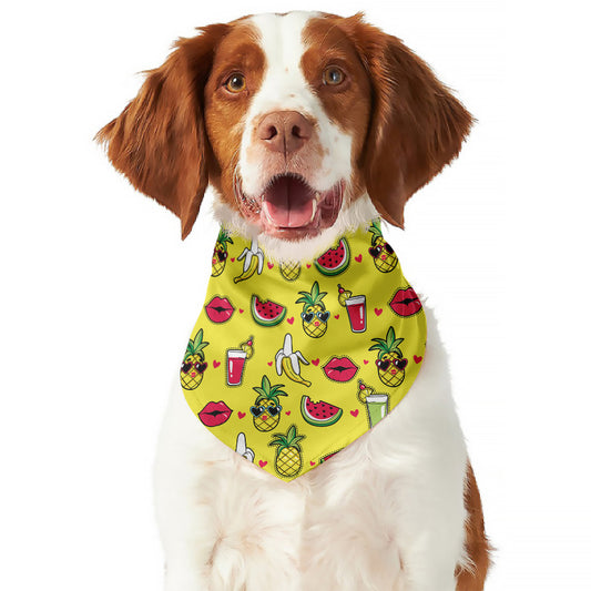 Cartoon Tropical Pattern Print Dog Bandana
