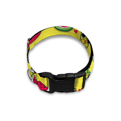 Cartoon Tropical Pattern Print Dog Collar