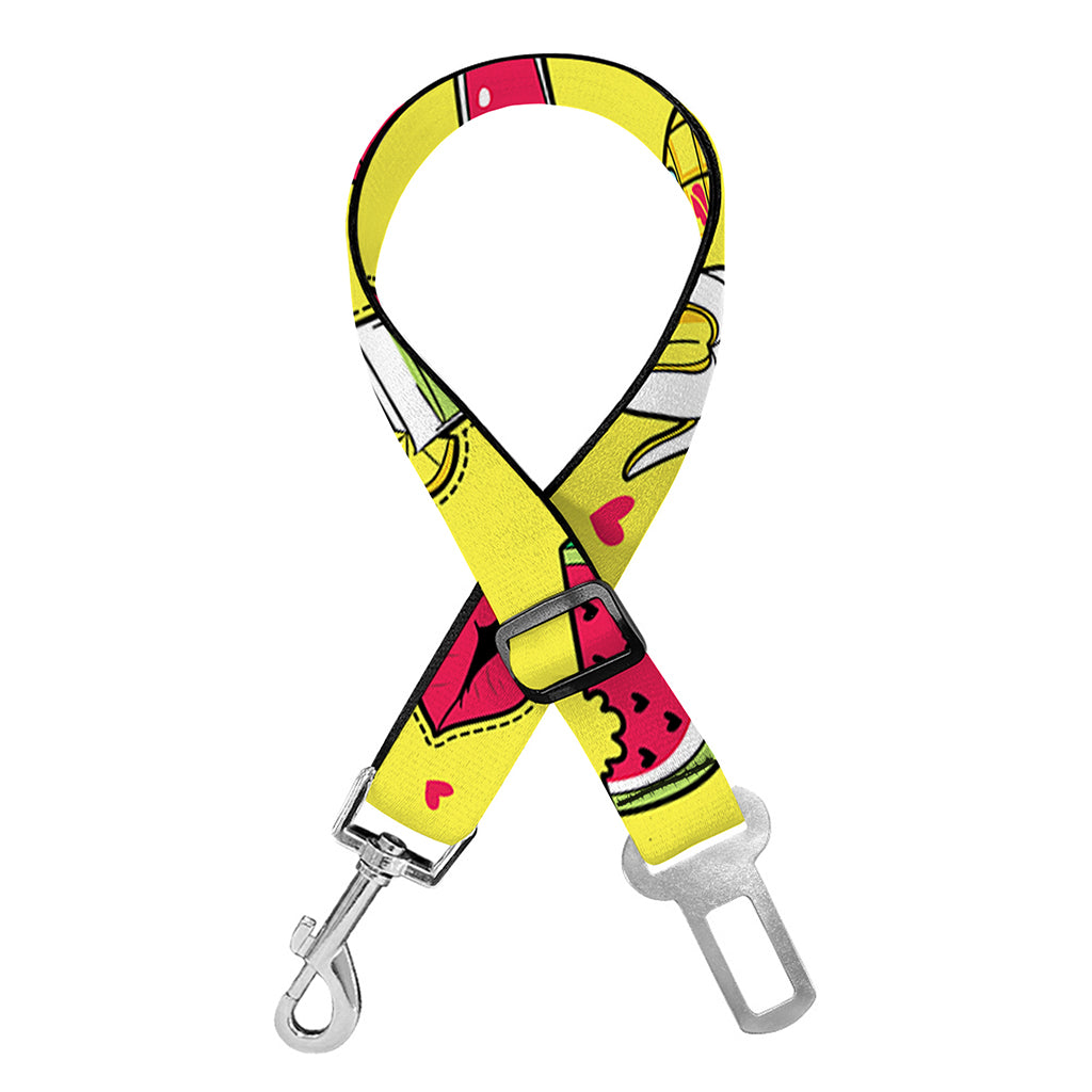 Cartoon Tropical Pattern Print Dog Seat Belt