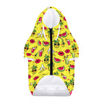 Cartoon Tropical Pattern Print Dog Zip Up Hoodie