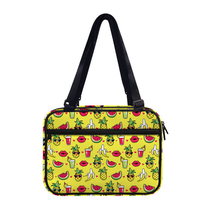 Cartoon Tropical Pattern Print Double Strap Bible Bag