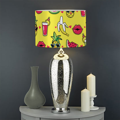 Cartoon Tropical Pattern Print Drum Lamp Shade