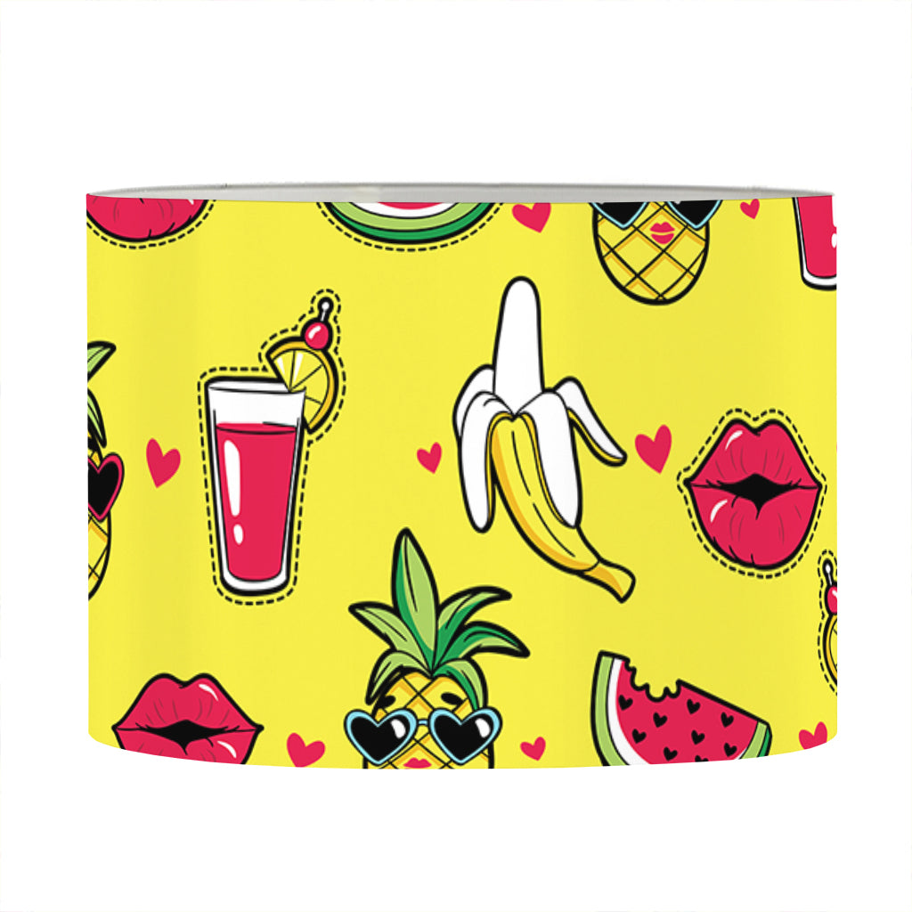 Cartoon Tropical Pattern Print Drum Lamp Shade