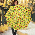 Cartoon Tropical Pattern Print Foldable Umbrella