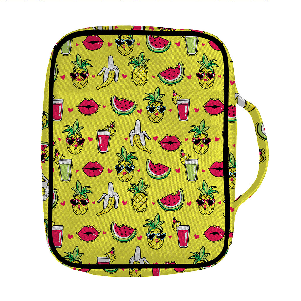 Cartoon Tropical Pattern Print Front Pocket Bible Bag