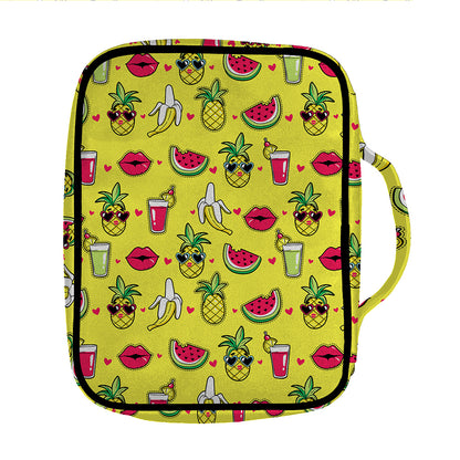 Cartoon Tropical Pattern Print Front Pocket Bible Bag