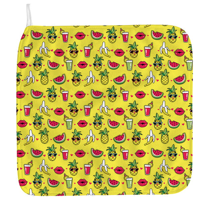 Cartoon Tropical Pattern Print Hand Towel