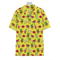 Cartoon Tropical Pattern Print Hawaiian Shirt