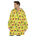 Cartoon Tropical Pattern Print Hoodie Blanket