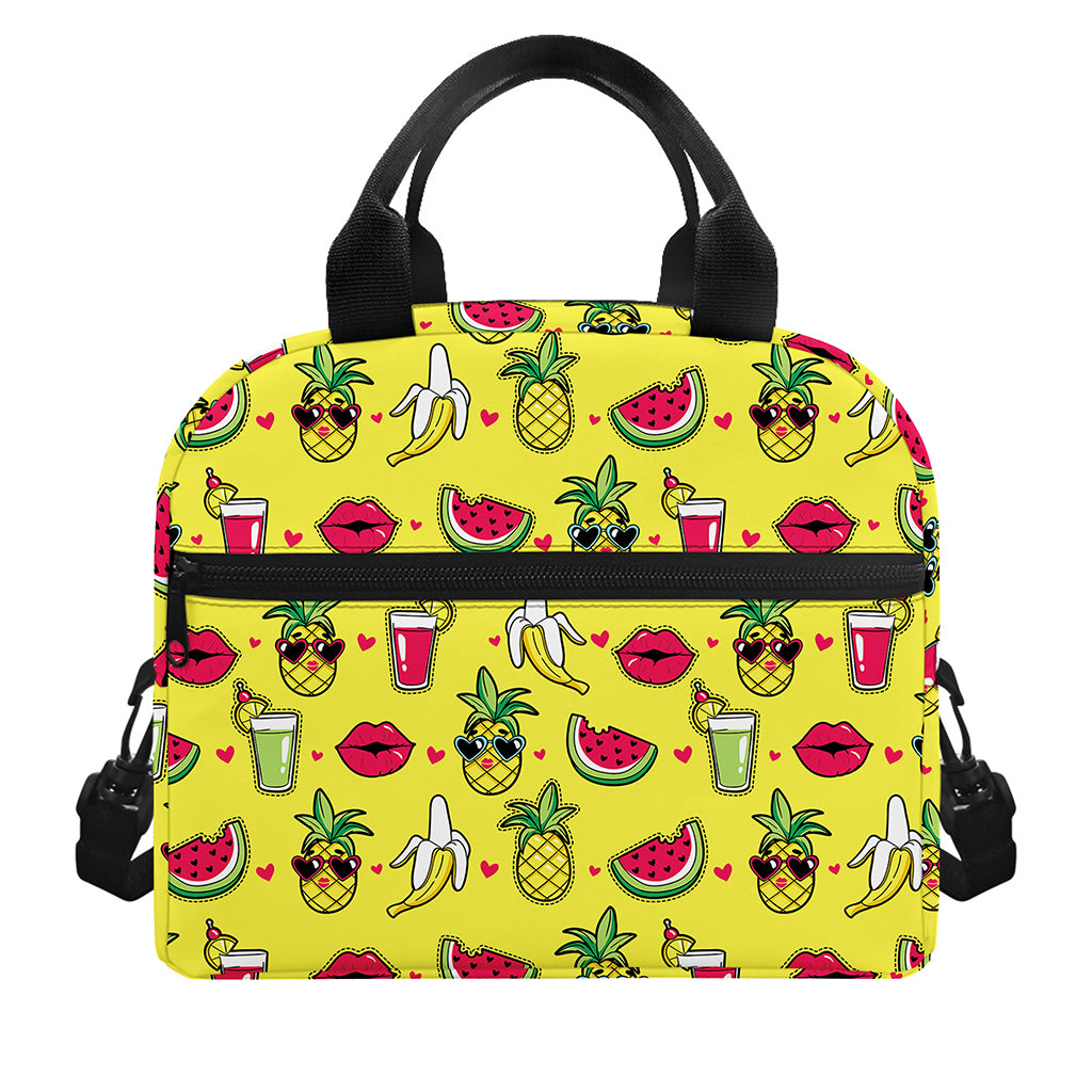 Cartoon Tropical Pattern Print Insulated Lunch Bag
