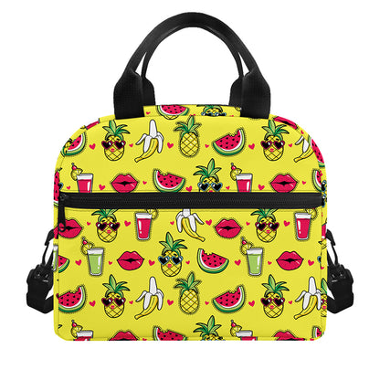 Cartoon Tropical Pattern Print Insulated Lunch Bag