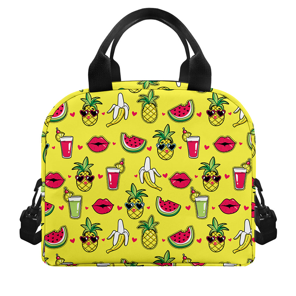 Cartoon Tropical Pattern Print Insulated Lunch Bag