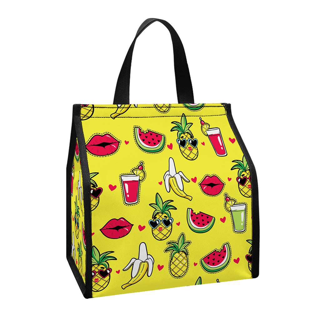 Cartoon Tropical Pattern Print Insulated Lunch Tote