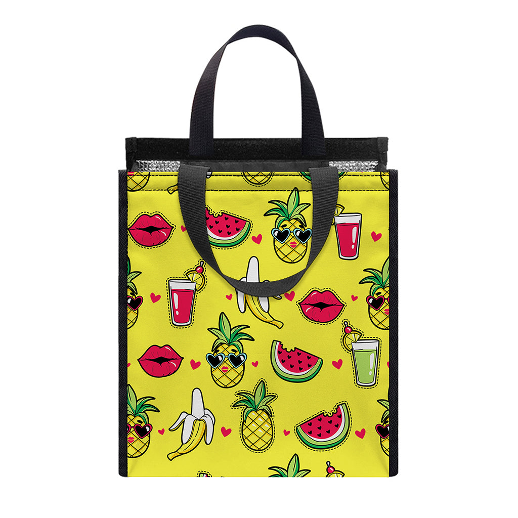 Cartoon Tropical Pattern Print Insulated Lunch Tote