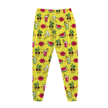 Cartoon Tropical Pattern Print Jogger Pants