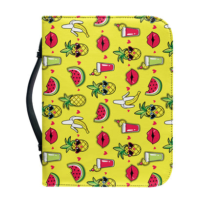 Cartoon Tropical Pattern Print Leather Bible Cover